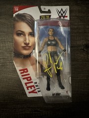 Mattel WWE Rhea Ripley Series 114 Action Figure Signed Black Plastic 2020