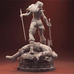 1/6 37cm Red Sonja 3D print figure Model Kit Unpainted Unassembled Garage Kit