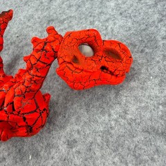 Skeleton Dinosaur Figure Red Black Crackle T-Rex 7” Posable Action Toy Zuru
