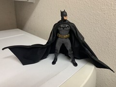 batman mezco one12 custom wired drape leather cape 1:12 NOT FIGURE