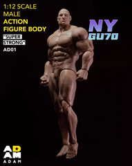 MUFF TOYS ADAM 1/12 Super Flexible Male Action Figure Head 6”Jointed Body Dolls