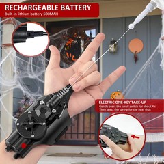 Spider Web Shooter 8ft USB Real Web Slinger and Launcher Toy for Superhero Fans