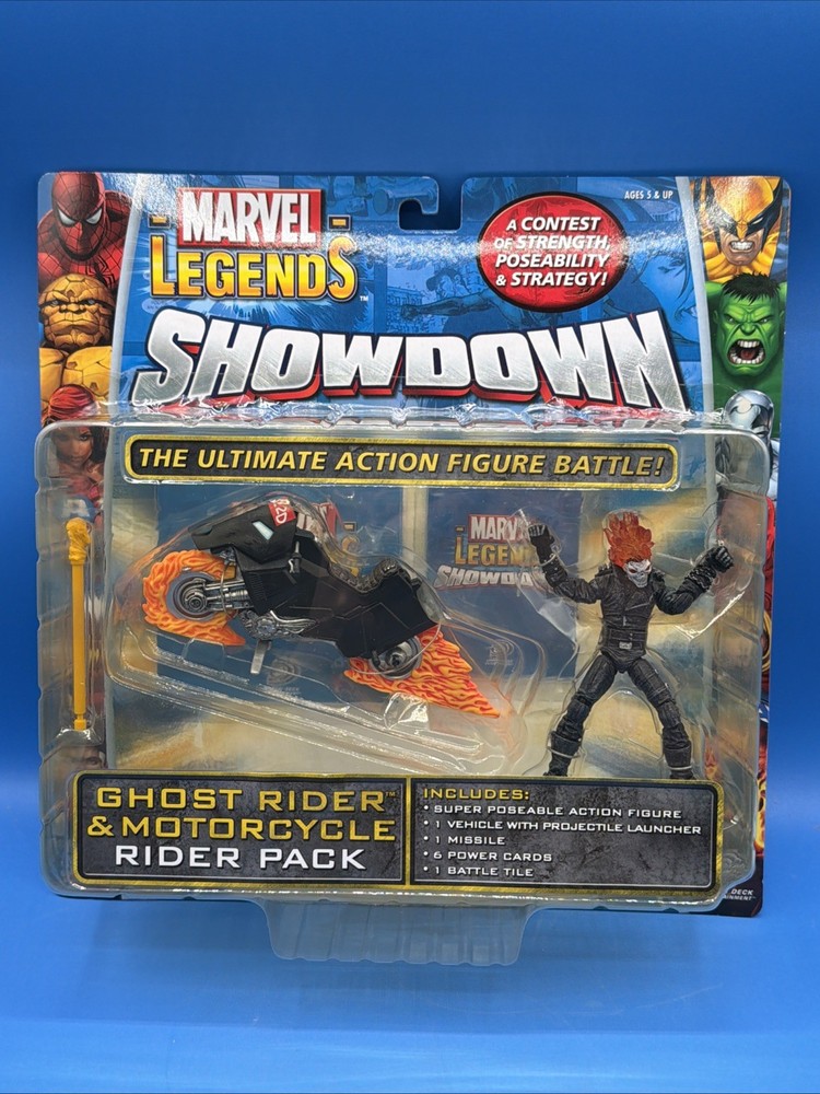 ToyBiz Marvel Legends Showdown 2006 (Ghost Rider) & Motorcycle Rider Pack NEW