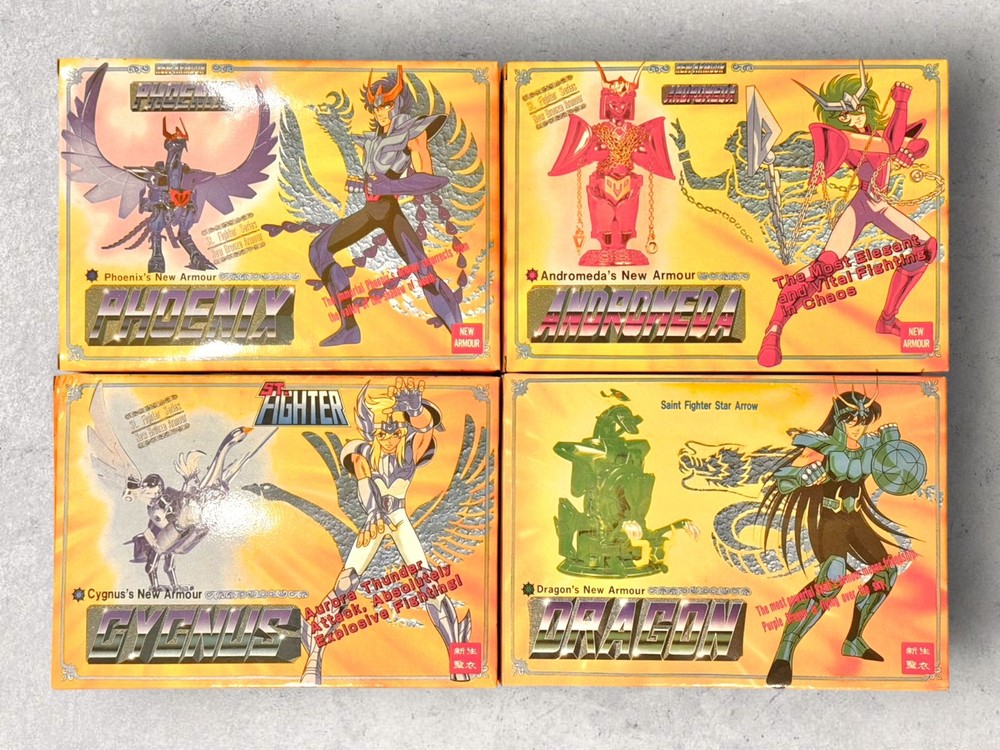 1990 Vintage Saint Seiya St Fighter Phoenix, Andromeda, Dragon, Cygnus Set of 4