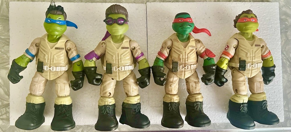 6” NINJA TURTLES action figure set lot GHOSTBUSTERS slimer Ghost Busters Ecto 1