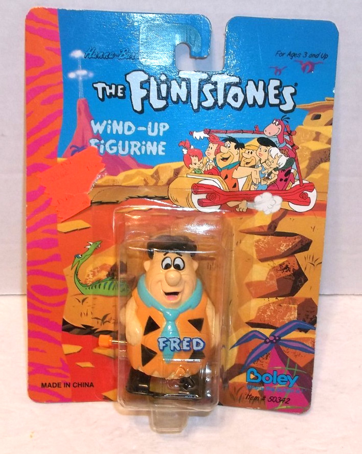 1992 The Flintstones FRED Wind-Up Walker Figurine MOC sealed & works