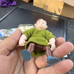 Human Action Figure Doll w/ Clothes, Green Fabric Tunic, Blue Shoes