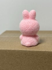 Pink Flocked Sitting Bunny 1.5″ Mini Figure New