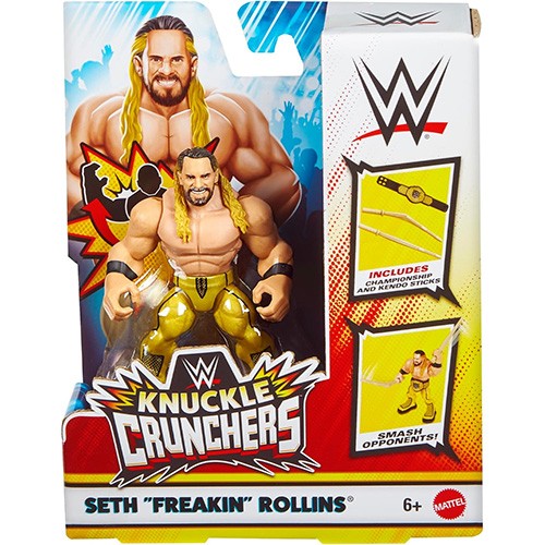 Mattel WWE Knuckle Crunchers – SETH ‘FREAKIN’ ROLLINS w/ Belt and Kendo Sticks