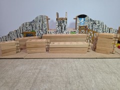Thomas Tank Engine wooden tracks Gold Mine Mountain overpasses LARGE LOT