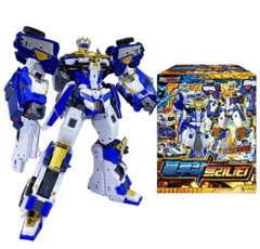 Metal Cardbot S Season 2 Blue Cop Trinity Glober Set Transformer Robot Toy