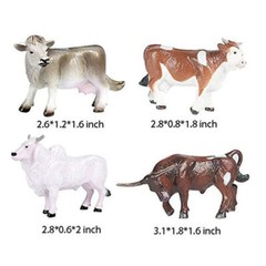 Bull Figures Texas Longhorn Cow 12pc Action Figures Multi-color Farm Animal Toys