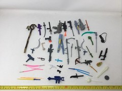 Mixed Toy Weapon Parts Lot Gundam Transformers Staff Knives Guns Mace Ax Shield