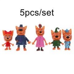 Kid-e-Cats Action Figures 5pcs Set 6-8cm Cartoon Anime Cat Cake Toppers Kids Toy