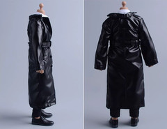 1/12 Scale Male Soldiers Clothes British Style Shiny Fabric Trench Coat Overcoat