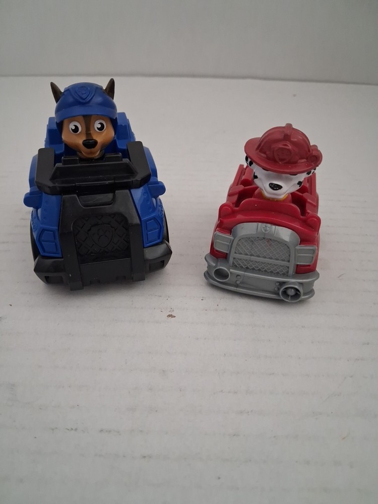 Paw patrol racer Marshall Fire truck attached figure Chase in police car lot 2