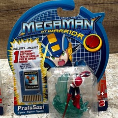 4 Vtg Mega Man NT Warrior Figure Metal, Spoul, Torch, Proto Battle Chip Mattel