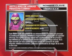 GI Joe FILE CARD S.A.W. Saw Viper v5 50th Original Spanish Portuguese