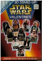 New Star Wars Holographic 30 Stand-up Valentines Day Cards Factory Sealed 1997