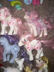 Vintage Lot of 80s Hasbro My Little Pony Dolls W/ Accessories