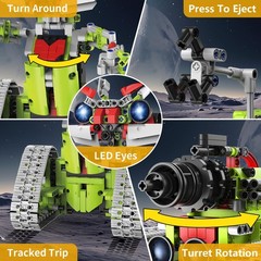 VOPOGLNE 5 in 1 STEM Robot Building Kit, APP & Remote Control Robotics Building