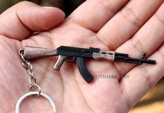 1/12 mini gun AK47 Assault Rifle full metal keychain toy gift 9cm battlefield