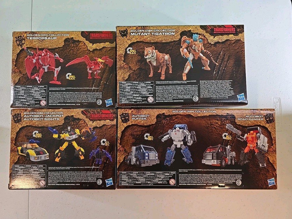 NISB Transformers Kingdom Golden Disk Collection Full Set Terrorsaur and team