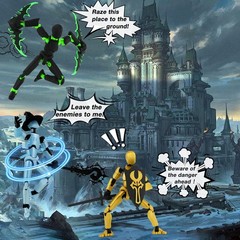 5-Pack 3D Printed Action Figures – Articulated T Dummy 13 Toys, Gift for Boys, D