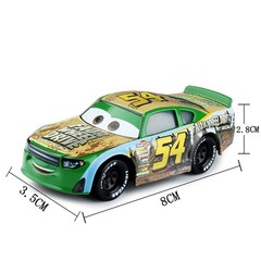 2PCS Disney Pixar Cars1 3 NO.54 Green Car Collectible Die-cast Model Toy Car Boy