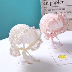 Lace Embroidery Baby Girl Bonnet Hat Summer Breathable Mesh Kids Cap