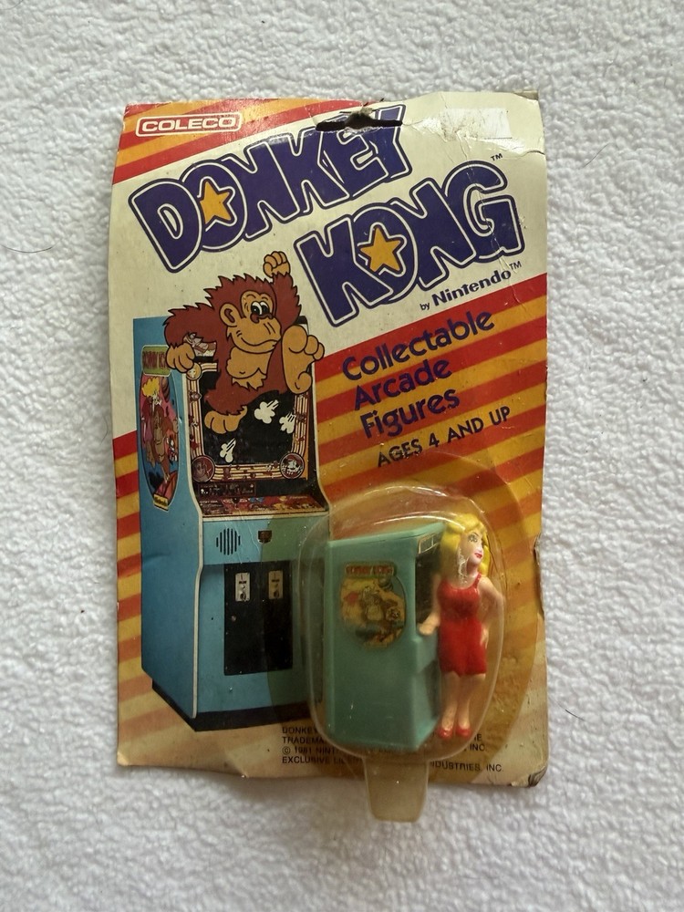 Vintage Coleco Mario Donkey Kong 1981 Pauline Figure SEALED ON CARD