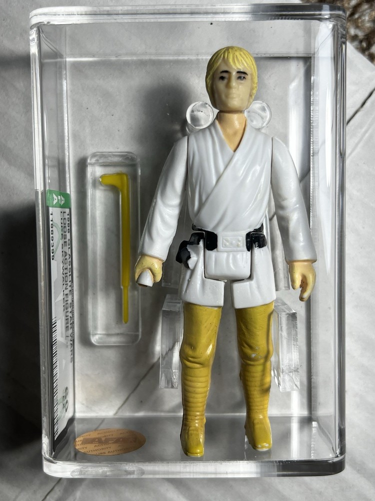 VINTAGE GLASSLITE STAR WARS 1988 NO COO RAISED BAR LUKE FARM BOY AFA GRADED RARE
