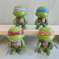 TMNT Mni Action Toy Figures 4Pcs Ninja Turtle Ornaments Car Dashboard Gift