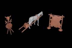 MARX Wagon Train Indian accessories travois playset pliable resin Ft Apache 54mm