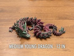 12″ Articulated Crystal Dragon Figure – Multi Color 3D Printed PLA Plastic Toy