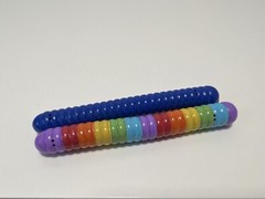 2 Slither io Plastic Bendable Snake Worm 2016 Figures Bonkers rainbow & blue