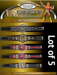 Memphis Lot Of 5 MATTEL ELITE Scale Wrestling Figure Belts 5.5 INCHES LONG