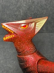 Marusan Gyaos Red Glitter Sofubi 10″ Soft Vinyl Figure Gamera w/ Header & Bag