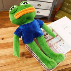 45cm Sad Frog Plush Toy Soft Stuffed Pillow Magic ;Expression Pepe The Sad Frog