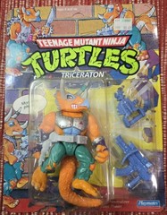 Playmates TMNT Triceraton Action Figure Boxed w/ Utility Belt & Gun Ages 4+