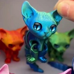 3D Printed Siamese Cat Movable Joint Fidget Toy Stress Relief Decompression