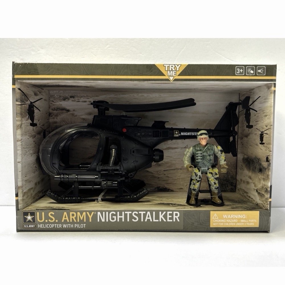 U.S. Army Nightstalker Helicopter with Pilot with Lights & Sounds