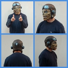 Eddie “Aces High” Latex Mask Handmade Fan Art . Stylized Painting. Fan Art