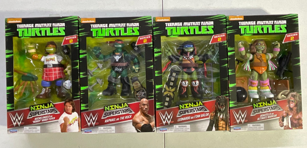 Playmates TMNT x WWE Ninja Superstars Series 2 Complete Set SEALED