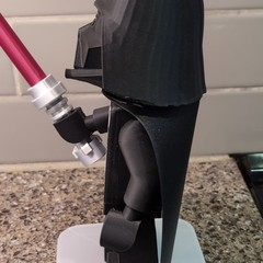 Star Wars Darth Vader Action Figure Black w/ Red Lightsaber Helmet Stand