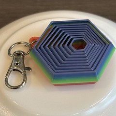 Rainbow Hexagon Fidget 3D Printed Toy For Keychains Backpacks And Purses