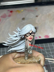 1/12 Painted Black Cat Felicia Hardy Head Carved Fit 6” ML Action Figure Body