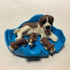 Vintage MEG Puppy In My Pocket Baby Surprise St Bernard Suzie Dog Family Pups