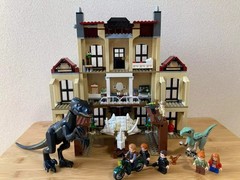 1019pc Building Bricks Jurassic World dinosaur Mansion Model Toy park indoraptor