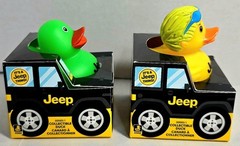 Jeep Branded 2″ Ducks in Paper Jeep 4×4 Box Set Of 8 W/ Some UV Reflective *READ
